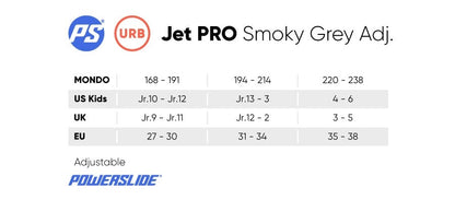 PS Jet Pro PDS Smoky Grey Adjustable Inline Skates